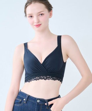 BRADELIS New York 【BRADELIS Me / ノンワイヤーブラジャー】オールインワンブラ ナイトブラ 補正 下着 24時間ラクに着用 綿混 しっかりフィット ブラデリス ME122105 ブラック