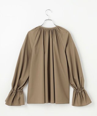 #Newans 【洗濯機可】フルギャザーブラウス カーキ