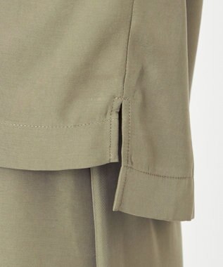 NAVE 【ReNAVE・セットアップ可/洗える/UVケア/接触冷感】フィブリルシャンブレー Tブラウス カーキ系