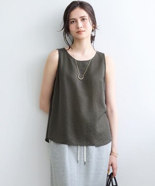 【SLOW/一部店舗限定】ブライトヴィンテージクロス ノースリーブ ブラウス