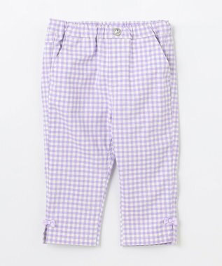 ANY KIDS ひんやりクール ギンガムパンツ ラベンダー×ギンガム