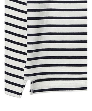 earth music&ecology レースボーダーカットソープルオーバー Navy