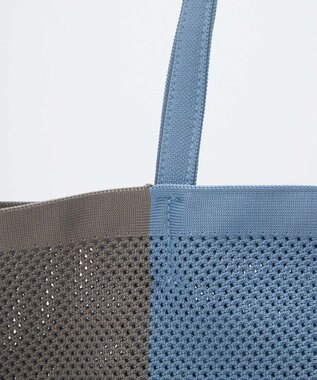 TOPKAPI 【Breath TOPKAPI】ニットジャガード 2way ビッグ トートバッグ ポーチ付き ブルーグレー