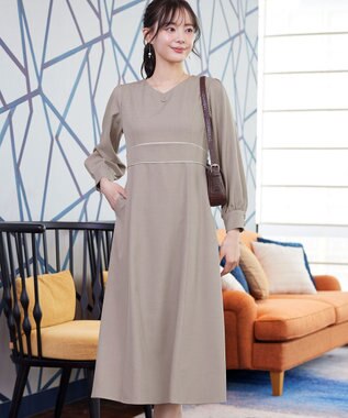 Tiaclasse パイピングフレアワンピース