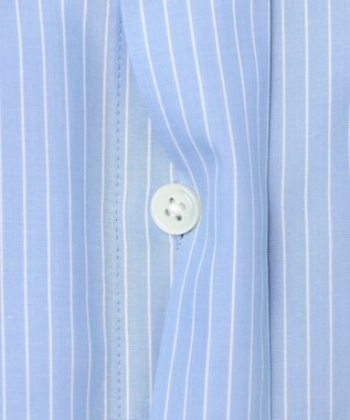 自由区 【着回し力抜群・レイヤードにも】ドレープブロード シャツブラウス サックス×白ライン