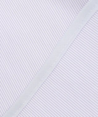 J.PRESS LADIES 【洗える】 BEZ VEGA フリル ストライプ ブラウス ふじ色系1