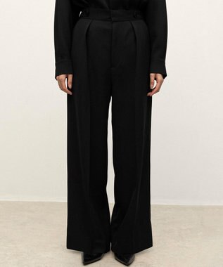 NAVE 【ReNAVE】ウォッシャブルツイル ワイドタックパンツ ブラック系