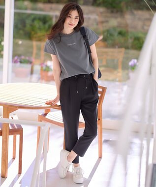 ANY エンブロイダリーロゴTシャツ チャコール