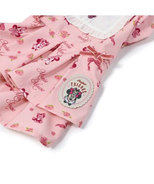 PET PARADISE ディズニー ミニーマウスリボン柄 ワンピース 【小型犬】 ピンク（淡）