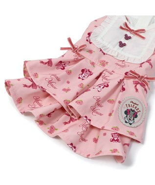 PET PARADISE ディズニー ミニーマウスリボン柄 ワンピース 【小型犬】 ピンク（淡）