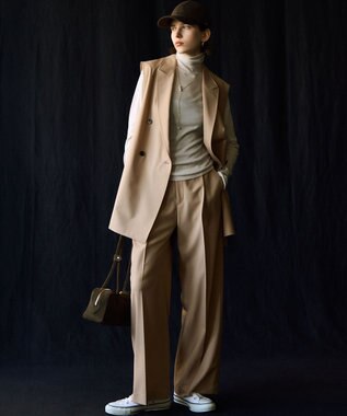 23区 S 【CLASSY.掲載/洗える】スムージーコットン タートルネック ニット ベージュ系