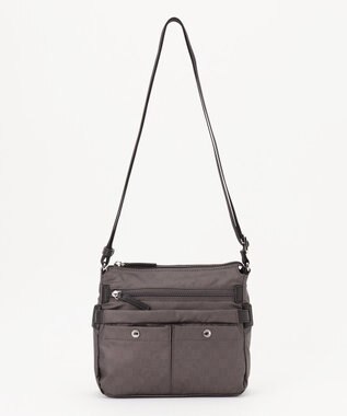 LA BAGAGERIE モノグラム　スクエアナイロンショルダー　SSサイズ ガンメタリック