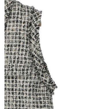 Green Parks ・ＥＬＥＮＣＡＲＥ　ＤＵＥ　ツィードノーカラーベスト Ivory