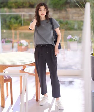 ANY エンブロイダリーロゴTシャツ チャコール