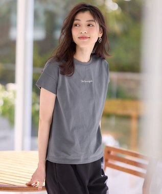 ANY エンブロイダリーロゴTシャツ チャコール