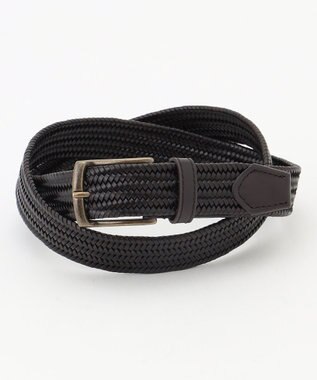 JOSEPH ABBOUD 【イタリア素材・ストレッチ・日本製】 ストレッチレザー ベルト　30㎜ ダークブラウン系