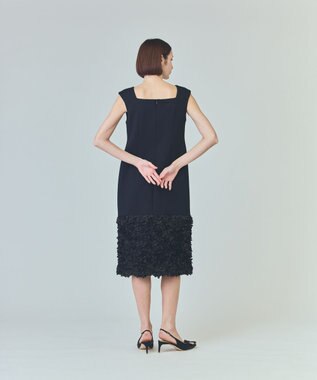 GRACE CONTINENTAL フラワーチュール切替ドレス ブラック