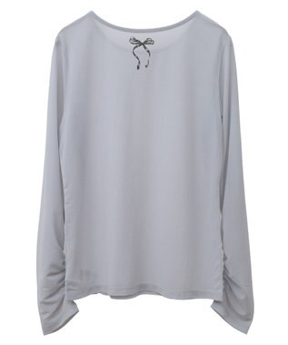 earth music&ecology リボンプリントシアープルオーバー Gray