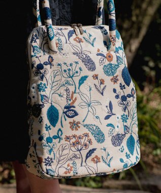 AND WOOL 筆記帳刺繍のバッグ ベージュ