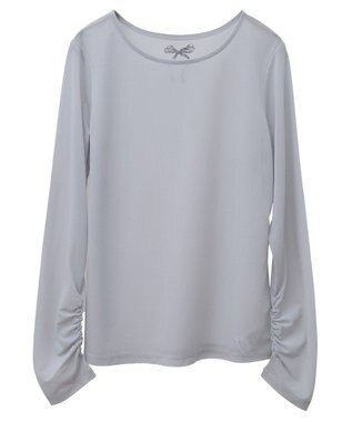 earth music&ecology リボンプリントシアープルオーバー Gray