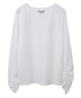 earth music&ecology リボンプリントシアープルオーバー White