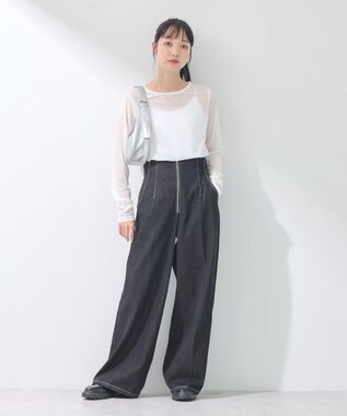 earth music&ecology リボンプリントシアープルオーバー White