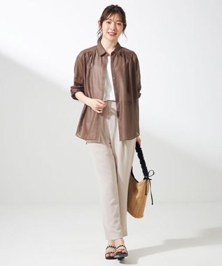 ANY SIS 【接触冷感・吸水速乾・UVカット】サラキレイ テーパードパンツ アイボリー