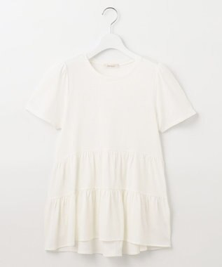 Feroux 【UVケア】ティアードチュニック Tシャツ ホワイト系