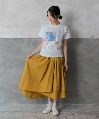 POLS アシンメトリースカート イエロー