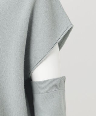 23区 L 【エステータ】エアリースパンウール アームウォーマーデザイン ハイネックニット ミントグリーン系