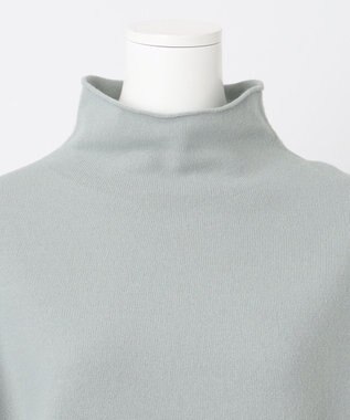 23区 L 【エステータ】エアリースパンウール アームウォーマーデザイン ハイネックニット ミントグリーン系