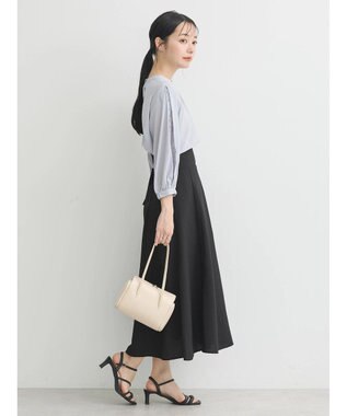 earth music&ecology レーススリーブブラウス Grayish Blue