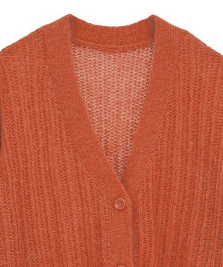Green Parks シアーニットＶネックカーディガン Orange