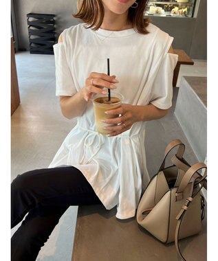 Green Parks ショルダーカットチュニック Off White