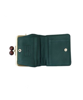 FOLNA RD ドット型押し ウッドボールがま口財布 グリーン