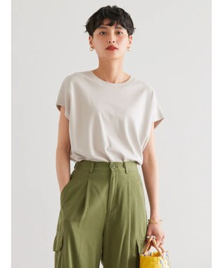 AMERICAN HOLIC キレイＣｏｔｔｏｎフレンチスリーブカットプルオーバー Gray Beige