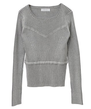 Green Parks ・ＡＮＤＳＥＡＲＣＨ　リブフェイクレイヤードニット Gray