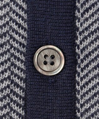 GOTAIRIKU 体温調整に【洗える/チクチクしにくい/ピリングしにくい】イタリア糸 ハイゲージ ベスト_WOOL100% ネイビー×ヘリンボーン柄(25年新色)