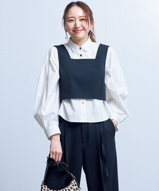 UNFILO コットンブロード フォルムシャツ オフ