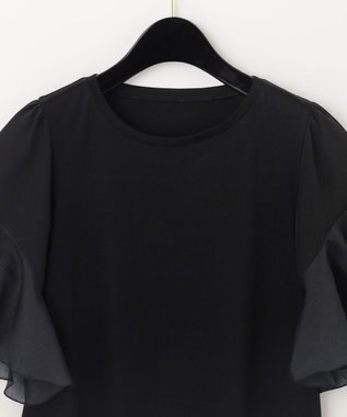 GRACE CONTINENTAL フレアスリーブカットトップ ブラック