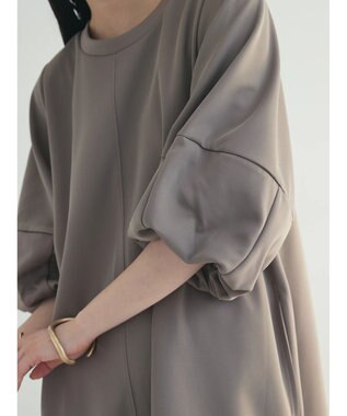 Green Parks armonia. 袖ボリュームポンチワンピース Gray Beige