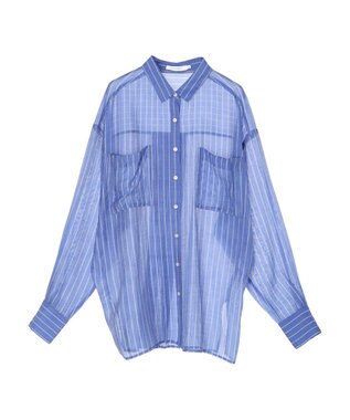 AMERICAN HOLIC シアーＣＯＯＬポケット付きルーズシャツ Stripe
