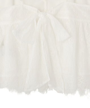 earth music&ecology フリンジレースバックリボンキャミ Off White