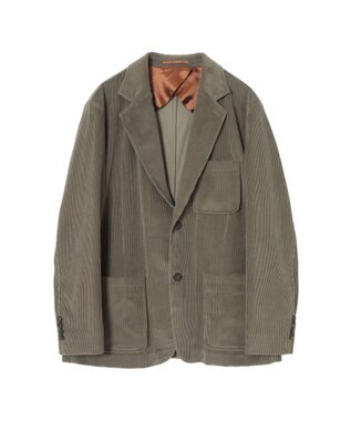 DAKS ソフトイタリアンコーデュロイカジュアルテーラードブレザー カーキ