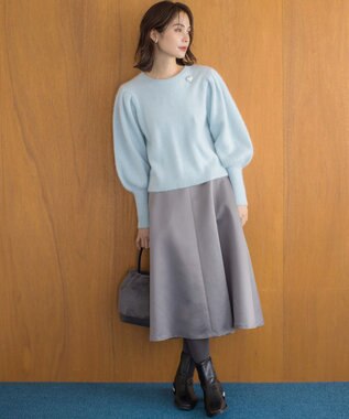 組曲 L マットサテンノーブルスカート スレートグレー系