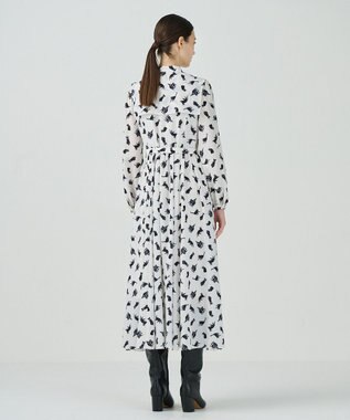 GRACE CONTINENTAL キャットプリントフライヨークワンピース キナリ