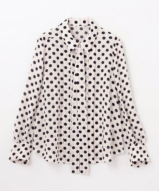 GRACE CONTINENTAL ドットプリントボウタイブラウス キナリ
