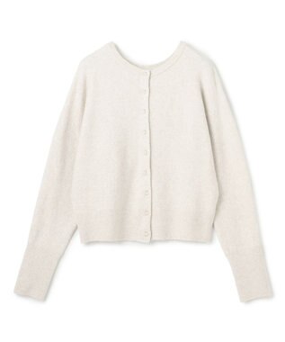 UNFILO 【前後着用 可能】ふわふわニット 2WAY パールボタンカーディガン グレージュ