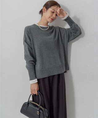 組曲 コットンカシミヤMIX クルーネックニット 【WEB限定】グレー系9