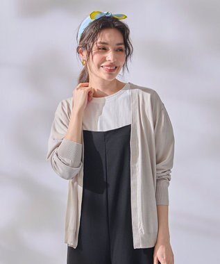 ANY 【UVケア/接触冷感/アンチピリング】多機能カーディガン サンドベージュ